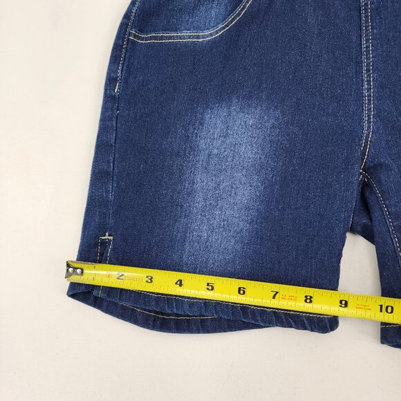 SHEIN Curve Womens 0XL 29x5.5" Jean Shorts Black Elastic Waist Pull-On High Rise - Picture 5 of 10